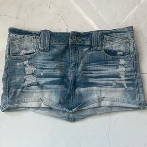 Blue Asphalt Denim Mini Skirt Y2K